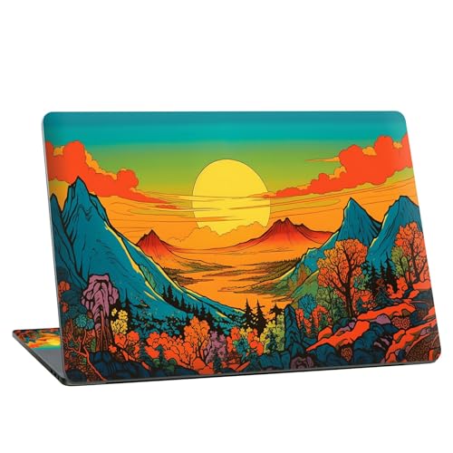 Universal Laptop Skin Sticker with 2 Wrist Pad Skins, Waterproof Scratch Resistant Vinyl Laptop Cover Decal, Cut to Fit for 11–15.6 Inch MacBook HP Dell Lenovo, Colorful Clouds Mountains - color: Colorful Clouds Mountains