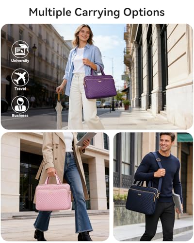 Laptop Case Bag Women Men Computer Sleeve Compatible with MacBook/Dell/HP/Acer/ASUS, Waterproof Shoulder Carrying Briefcase, Blue, 17-17.3 Inch - color: Blue, size: 17.3 Inch