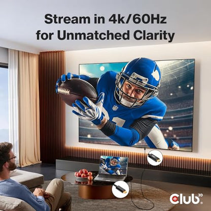 Club 3D 4K 60Hz HDMI to USB Type C Video Cable HDMI 2.0 (Male) to USB Type C (Male) Active Monitor Converter 1.8m/6 Feet CAC-1334 - style: Cable M/M 1.8m