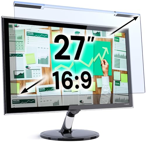 Blue Light Screen Protector for 27 Inch Computer Monitor and Laptop – Anti-UV Blue Light Blocking Film for Desktop PC, Eye Protection Filter, 24" x 14", 1 Pack - color: Blue Screen for Monitor, size: [1 Pack] Acrylic 27'' DIAGONAL (16:9)