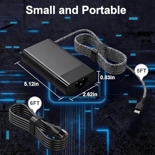 USB-C Laptop Charger 100W Compatible with HP EliteBook 800/1040/G1i/G1a X360 Series, Pavilion Plus14 14-ew,1010nr16 16-ab0000, ZBookFirefly/14/16G11,TPN-LA31,ProBook440/450G10,OmniBook7 16-ay0087nr