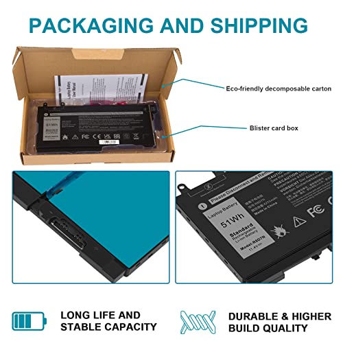 ASUNCELL R8D7N Battery Replacement for Dell Inspiron 3540 M3550 Latitude 5400 5500 5510 7590 7591 7791 2-in-1 Series H82T6 0C5GV2 0W8GMW Series 1V1XF 4GVMP RF7WM 9JRYT X77XY 11.4V 51h - color: OD06XL
