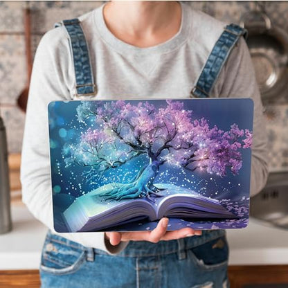 Universal Laptop Skin Sticker with 2 Wrist Pad Skins, Waterproof Scratch Resistant Vinyl Laptop Cover Decal, Cut to Fit for 11–15.6 Inch MacBook HP Dell Lenovo, Book Cherry Tree - color: Book Cherry Tree