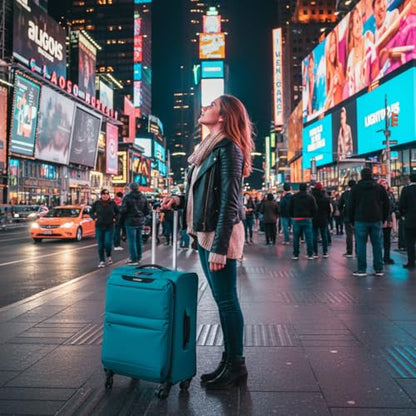 LIGHTGO 3 Piece Set Ultra Lightweight Softshell Suitcase with TSA Lock & 360° Silent Wheels - Water-Resistant, Expandable Luggage in 20in, 24in, 28in Sizes for Easy Travel(Turquoise) - color: Turquoise, size: 3 pack