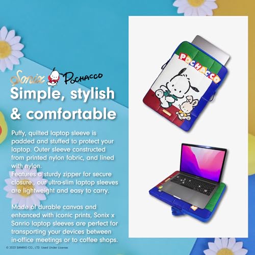 Sonix x Sanrio | Puffy Laptop Sleeve | 15-16 Inch, Quilted Pillow Puffer Laptop Carrying Case, Computer Sleeve | Classic Pochacco - color: Classic Pochacco