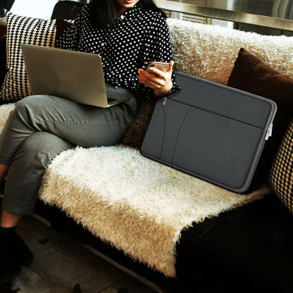 14 inch Laptop Case, Traveling Laptop Sleeve with Zippered Pocket, Shockproof Protective Carrying Briefcase Computer Bag for 14" MacBook Air/Pro, HP, Dell, Lenovo, Acer, Grey - color: Grey, size: 14 inch
