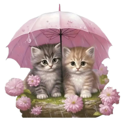 Umbrella Cat PVC Vinyl Car Decals Stickers Waterproof Self-Adhesive Decals for Cars, Laptops, Trucks, Motorcycles Wall Window Luggage Scratch Cover Door Decor Sticker