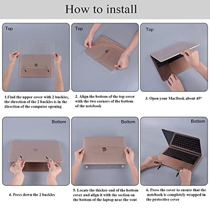 EooCoo Case for MacBook Air 13 inch M1 2020-2018, Sparkly Clear | Crystal Hard Shell Scratch Resistant Protective Cover, Lightweight, Ultra Thin and Transparent, Easy Snap-On - color: Sparkly Clear, size: Air 13.3-inch