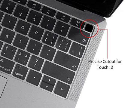 CaseBuy Premium Ultra Thin Keyboard Cover for 2019 2018 Release MacBook Air 13 Inch A1932 with Touch ID Soft-Touch TPU Keyboard Protective Skin - color: Clear, size: MacBook Air 13"(2019-2018)