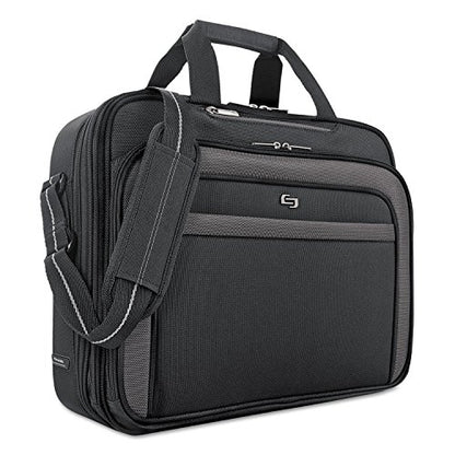 Solo New York Briefcase - Laptop Carrying Bag for Women & Men, Brief for Travel & Work, Front Zippered Pocket, Adjustable Shoulder Strap, Fits 17.3" Computer - Empire, Black
