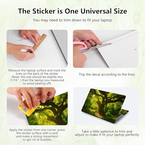 Laptop Skin Sticker Decal, Universal Reusable Vinyl Laptop Cover for 12" 13" 13.3" 14" 15" 15.4" 15.6" Notebook PC, Waterproof Scratch-Resistant with 2 Wrist Pads, Easy to Apply & Remove,Forest Tree - color: Forest Tree