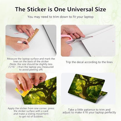 Laptop Skin Sticker Decal, Universal Reusable Vinyl Laptop Cover for 12" 13" 13.3" 14" 15" 15.4" 15.6" Notebook PC, Waterproof Scratch-Resistant with 2 Wrist Pads, Easy to Apply & Remove,Forest Tree - color: Forest Tree