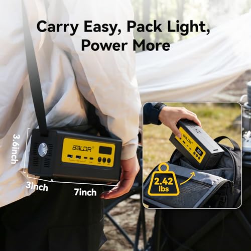 BALDR Portable Power Station 28000mAh, 90Wh LiFePO4 Battery Backup Camping Solar Generator Fast Charging with AC Outlet 150W Peak Power Bank for Home Backup Outdoor Emergency - size: 100W