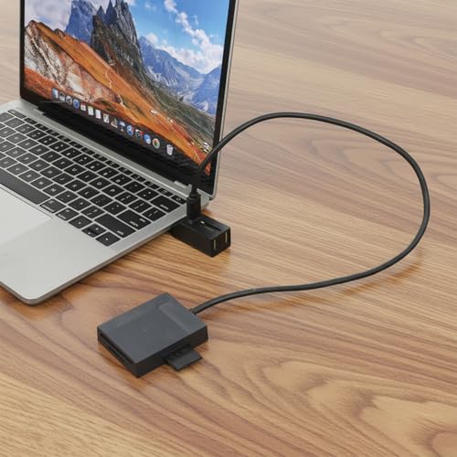 Micro USB Hub with SD Card Reader 5 Port Memory Card Reader USB Extender Adapter with SD Cards Readers, 3.0/2.0 Ports, Portable Splitter for Laptop, PC, Camera, Flash Driver, HDD, Dash Cam