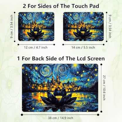 Laptop Skin Sticker Decal, Universal Reusable Vinyl Laptop Cover for 12" 13" 13.3" 14" 15" 15.4" 15.6" Notebook PC, Waterproof Scratch-Resistant with 2 Wrist Pads, Easy to Apply & Remove,Galaxy Lotus - color: Galaxy Lotus