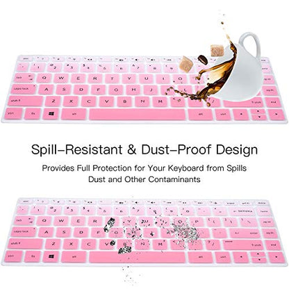 Keyboard Cover for HP Pavilion X360 14" & HP Laptop 14t 14z 14-cf 14-dk 14-dq 14-fq Series 14-cf0006dx/cf0012dx 14-dk0002dx 14-dq0011dx/dq1037wm/dq1089wm 14-fq0040nr/fq0050nr Keyboard Skin, Ombre Pink - color: Ombre Pink