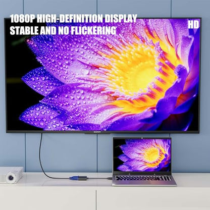 PANPEO HDMI to VGA, Gold-Plated HDMI to VGA Adapter (Male to Female) Contain 3.5mm Audio Port and Power Supply Port Computer, Desktop,Laptop,PC,Monitor,Projector,HDTV,Roku,Xbox,Support 4K 1080P