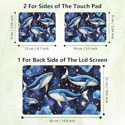 Laptop Skin Sticker Decal, Universal Reusable Vinyl Laptop Cover for 12" 13" 13.3" 14" 15" 15.4" 15.6" Notebook PC, Waterproof Scratch-Resistant with 2 Wrist Pads, Easy to Apply & Remove,Dolphin - color: Dolphin