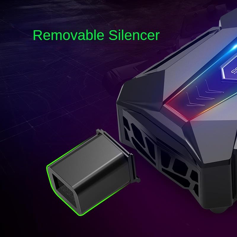 Gaming Notebook Laptop Vacuum Cooler USB Air Cooler Seven Color Dazzling Light Mute Adjustable Speed MAX 4100±10％RPM Portable External Extraction Cooling Fan