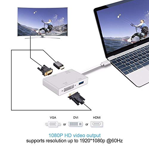 axGear USB-C to HDMI/DVI/VGA External Graphics Video Card Adapter USB 3.0 4K x 2K