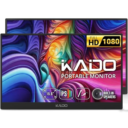 Kado 2-Pack Portable Monitor 15.6-inch FHD 1080p Ultra-Slim Laptop Monitor | IPS 1920x1080 Display Reverse Charging Kickstand for PC, Mac, Phone, Tablet, Switch, Xbox, PS5, USB-C & HDMI Connectivity - style: 2-Pack Dual Set