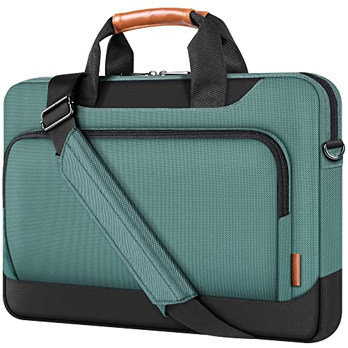 DOMISO 15-15.6 Inch Laptop Bag Business Briefcase Laptop Case Compatible with Lenovo 15.6" Ideapad 330/16" MacBook Pro/HP EliteBook 850 G3/Envy x360 15/Latitude 3580/Acer Chromebook/Asus,Green - color: Green, size: 15 - 15.6 Inch