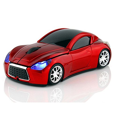 MGbeauty Sports Car Mouse Wireless Mouse Computer Mice Laptop Optical Gaming Mouse Red (Red) - color: Red