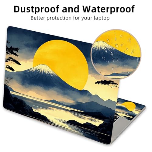 Aesthetic Laptop Skin Cover,12-15.6 Inch Universal Vinyl Sticker Decal,Waterproof Scratch-Resistant Notebook Wrap,Removable Residue-Free Protector,Moonlit Mountain Lake - color: Moonlit Mountain Lake