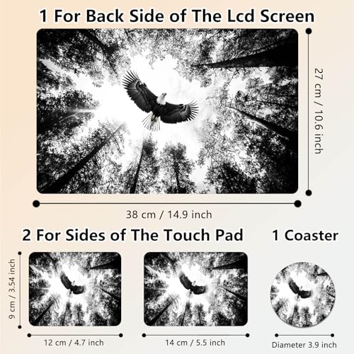 Laptop Skin Sticker Decal 15.6 Inch,12 13 13.3 14 15 15.6 in Laptop Netbook Skins for Notebook,Art Decal Removable Waterproof Scratch Resistant,Universal Vinyl Cover,Forest Eagle Black - color: Forest Eagle Black