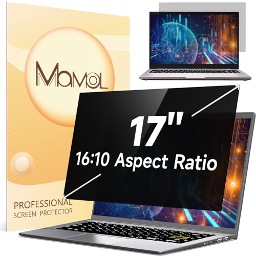 Mamol Laptop Privacy Screen 17 Inch for 16:10 Widescreen Display, Anti Blue Light Glare Filter, Removable Screen Shield, Anti-Scratch Screen Protector - size: 17'' Privacy Screen (16:10)