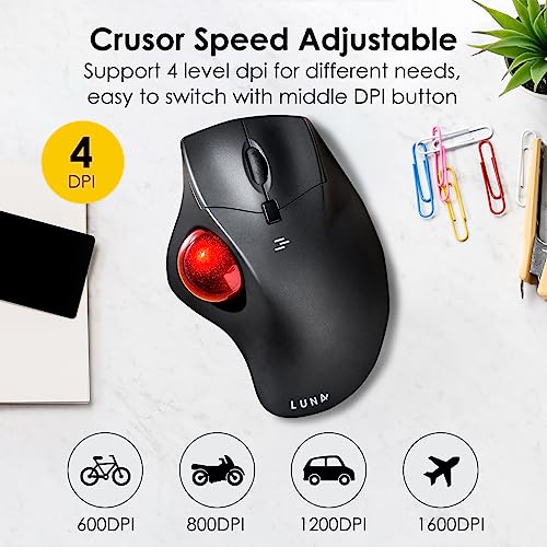 SANWA TB39 Wired Trackball + Bluetooth Numeric Keypad Set, Programmable Silent Buttons Roller Ball Mice, Rechargeable Wireless Ten Key Number Pad Portable, Compatible with Mac, Laptop, Windows, Black