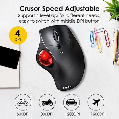SANWA TB39 Wired Trackball + Bluetooth Numeric Keypad Set, Programmable Silent Buttons Roller Ball Mice, Rechargeable Wireless Ten Key Number Pad Portable, Compatible with Mac, Laptop, Windows, Black