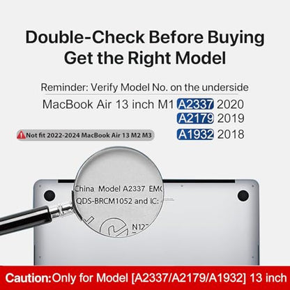 CISSOOK Matte Finish Black Case for MacBook Air 13 inch Case 2020 2021 2019 2018 Release Model A2337 M1 A2179 A1932 with Touch ID, Plastic Hard Shell with Keyboard Cover for 2020-2022 New Air 13" M1 - color: Air13inch-Matte Frosted Black