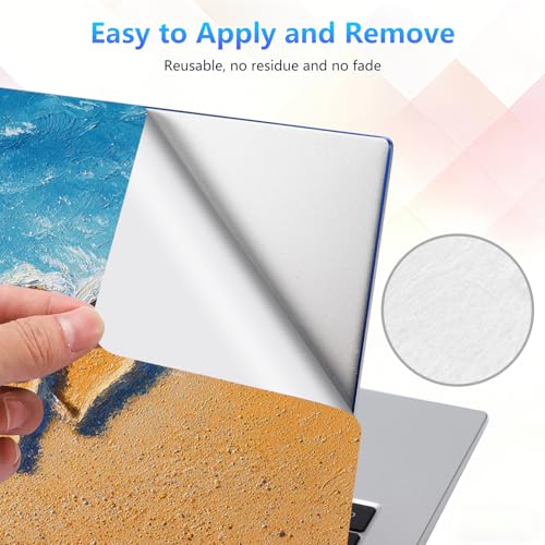 Laptop Skin Sticker Decal 15-15.6 Inch with Cute Mouse Pad, Universal Reusable Vinyl Sticker for 12.1 13 13.3 14 15.4 Inch Netbook and Notebook PC, Beach Love - color: Beach Love