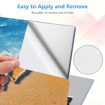 Laptop Skin Sticker Decal 15-15.6 Inch with Cute Mouse Pad, Universal Reusable Vinyl Sticker for 12.1 13 13.3 14 15.4 Inch Netbook and Notebook PC, Beach Love - color: Beach Love