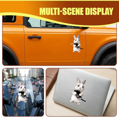 Animal Car Fuel Tank Sticker Decal, Funny Vinyl Automotive Fuel Lid Sticker, Self-Adhesive Water-Resistant Vehicle Exterior Body Decal Decoration for Cars, Trucks, SUVs, Laptops(Rabbit) - size: Rabbit