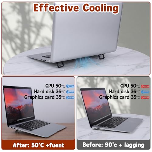 4PCS Portable Keyboard Riser Self Adhesive Laptop Stand Mini Invisible Computer Feet for Desk Computer Keyboard Stand Laptop Holder with Anti Slip Silicone(Black) - color: Black
