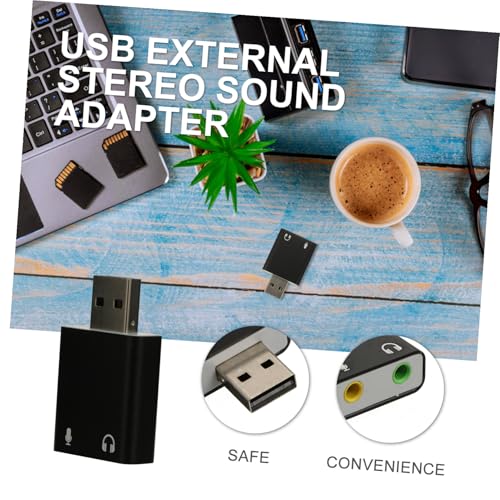 Aluminum USB External Sound Card Adapter with Channel Stereo Audio Headphone and Microphone Jack for Laptop Desktop Portable USB Audio Interface for Plug and Play Music Playback