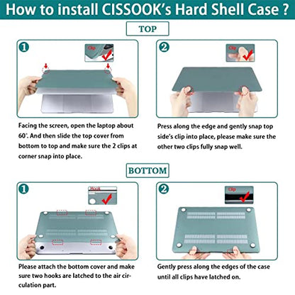CISSOOK Matte Black Hard Shell Case Compatible with MacBook Pro 13 Inch Case 2025-2016 Release Model A2338 A2251 A2289 with Touch bar, MacBook Pro 13 M1 M2 with Keyboard Cover | 4in1 Set Hard Shell Case with Keyboard Cover for 2020-2025 MacBook Pro 13 M2&