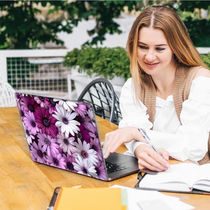 Laptop Skin Sticker Decal, Universal Reusable Vinyl Laptop Cover for 12" 13" 13.3" 14" 15" 15.4" 15.6" Notebook PC, Reusable Waterproof Scratch-Resistant with 2 Wrist Pads,Chrysanthemum Wildflower - color: Chrysanthemum Wildflower