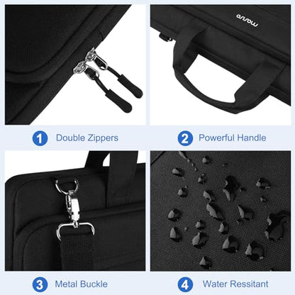 MOSISO Laptop Bag for Men 15.6 inch, 15-16 inch Large Computer Bag with Trolley Sleeve Compatible with MacBook Pro 16 inch/Air 15 inch, HP Dell Lenovo Acer Asus with Shoulder Strap & Handle, Black