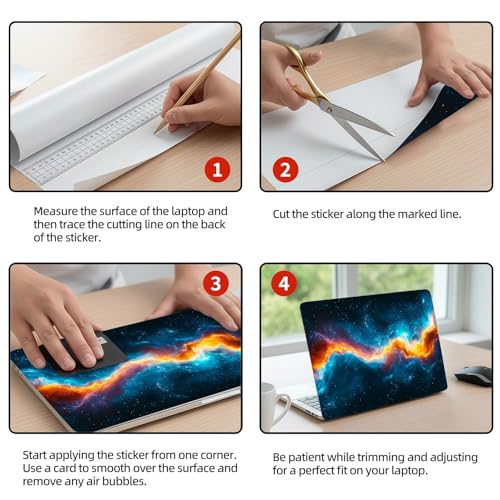 Universal Laptop Skin Sticker Decal, 12"-15.6" Aesthetic Vinyl Wrap, Cosmic Galaxy Waterproof Notebook Cover Art Protector for MacBook HP Dell Lenovo, Fits 13" 14" 15" 15.6" - color: Cosmic Galaxy