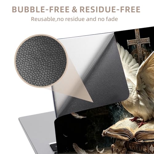 Universal Laptop Skin Sticker for 12/13/14/15.6 Inch Laptops, Reusable Vinyl Laptop Decal Cover, Waterproof Scratch Resistant Notebook Skin with 2 Wrist Pads,Dove Ancient Books - color: Dove Ancient Books
