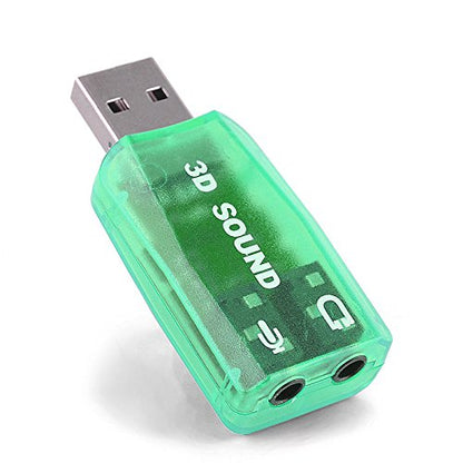 VizGiz 3 Pack USB Sound Card Adapter 5.1 Channel 3D External USB to 3.5MM 1/8 Audio Jack Stereo Headset Mic Microphone Headphone Earphone Plug and Play for Raspberry Pi Windows Mac Linux PC Computer