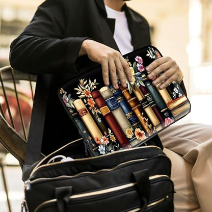 Laptop Sleeve with Handle 10 Inch, Waterproof Laptop Case Bag, Flower Book Pattern Design Computer Sleeve Compatible with MacBook Air, Pro, HP, Dell, Lenovo, ASUS - color: Flower Book, size: 10inch(9.7-10.5")