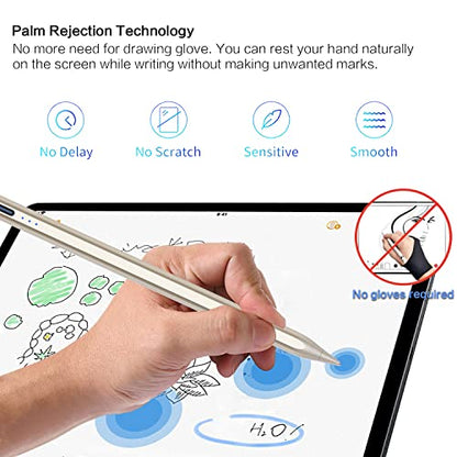 Stylus Pen for iPad 6th-11th Generation, 10 Mins Fast Charge Apple Pencil Compatible with 2018-2025 iPads Pencil, Apple Pen for iPad Pro 11"/12.9"/M4, Air 3/4/5/M2/M3, Mini 5/6 Gen-Starlight - color: Starlight
