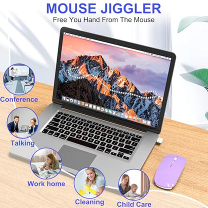 Bluetooth Wireless Mouse for MacBook Air Mac Pro Laptop Computer iPad Pad PC Laser Optical Rechargeable Mini Slim Silent Mouse Widely Used Desktop Hp iMac (Purple) - color: Purple
