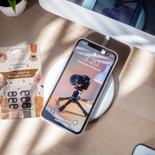 MESMOS 6pk Laptop Camera Cover Slide with Cute Cats, Cell Phone Camera Cover for Privacy, Laptop Accessories, Compatible as a Web Cam Blocker with All Devices Like Computer, iPhone, iPad, MacBook etc - size: Small