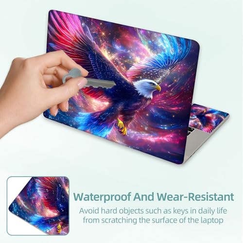 Universal Laptop Skin Decal, 3-Piece Vinyl Protector for 12 13 14 15.6" Notebook, Waterproof Anti-Scratch, Easy Trim & Bubble-Free Finish, Majestic Eagle - color: Majestic Eagle