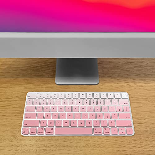 ProElife Keyboard Cover for Apple Magic Keyboard 3 with Touch ID A3118 | Ombre Pink, Non-interference Design for ID Key, Dust-proof, Silicone Protective Skin, Precision Molded, Washable & Reusable - color: Ombre Pink